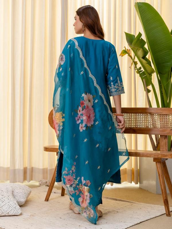 VP 9813 R Embroidred Kurta Sets with Sequins Work Women Suits